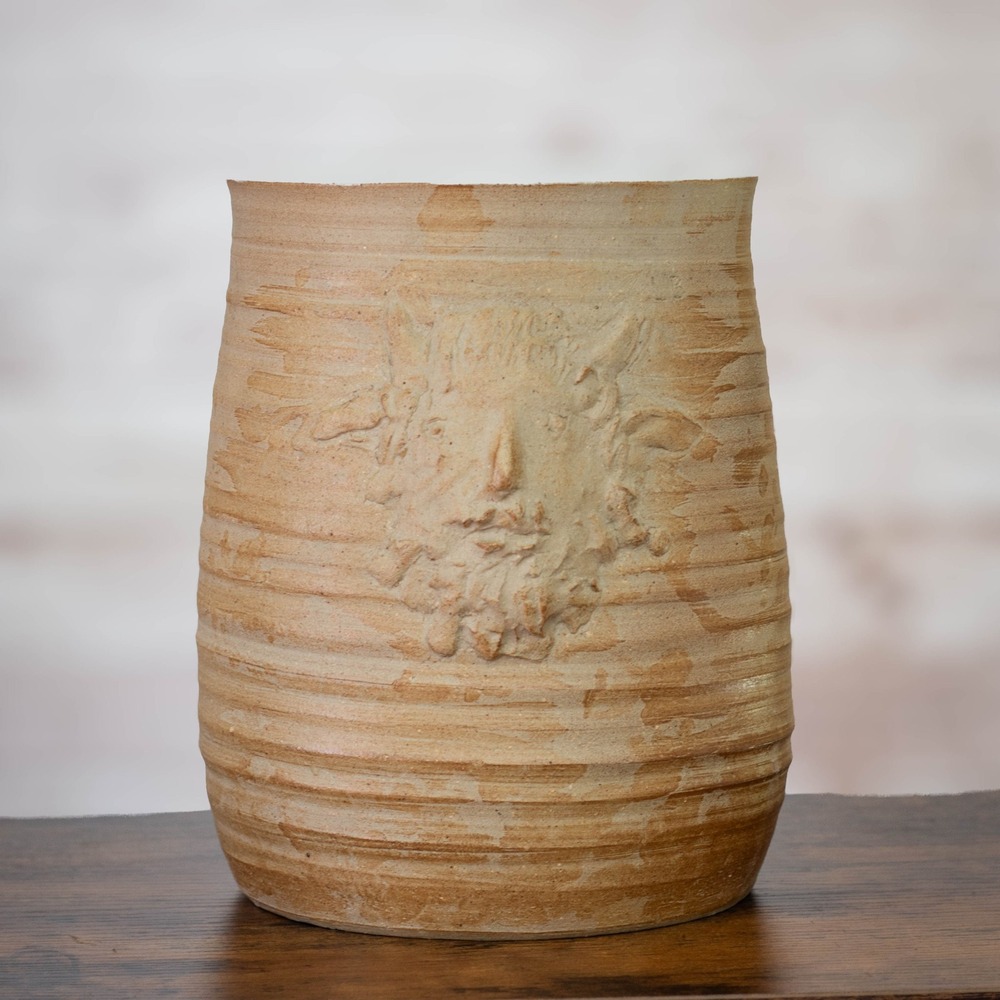 Rare 1964 Bennington Potters Satyr Vase | David Gill & Leonard Baskin Collab